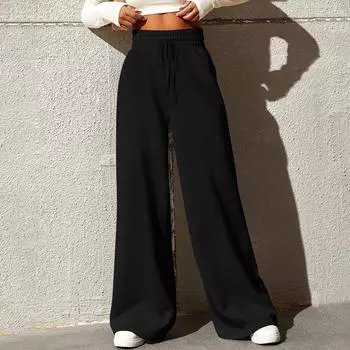 Womens Wide Leg Sweatpants Casual Loose Solid Color Pants Comfy Joggers Baggy Sweatpants Pockets S