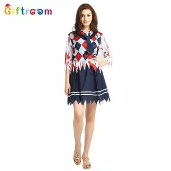 Womens Witch Trendy Vampire Roleplay Costume Featuring Gruesome Blood Patterns