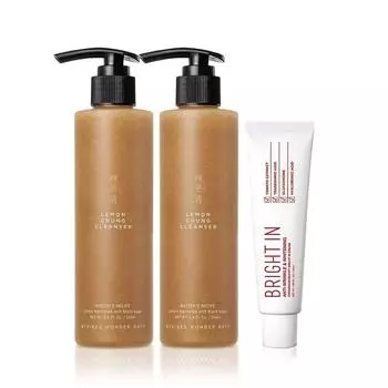 Wonder Bath Lemon Green Cleanser 200 мл 2 шт + Chosungah Bright in Cream 50 мл_набор