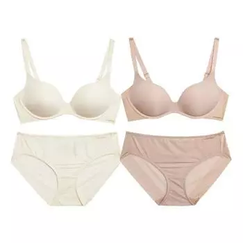 Wonder Bra Free Cut No-Wire Bra Panties 2 Set Cream + Cream Beige WBW3O2223_T 75B/90