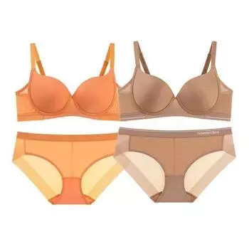 Wonder Bra Full Coverage Plus Bra Panties 2 Set (Tangerine + Deep Skin) WBW3M2225_T 70A/90