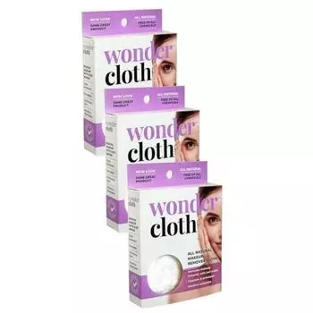 Wonder Cloth 3-Pack - Natural Makeup Remover Cloths Cleanse and exfoliate with just water Machine washable