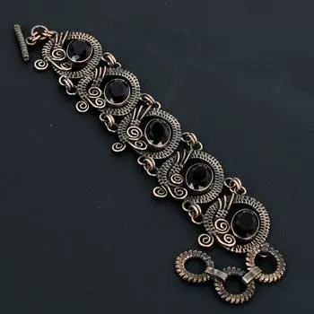 Чудесный аметистовый драгоценный камень, браслет ручной работы из чистой медной проволоки, ювелирные изделия 7-8 Inches фиолетовый