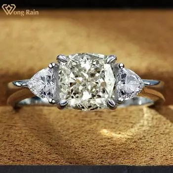 Wong Rain, 100% стерлинговое серебро 925 пробы, измельченный лед, цвет G, AAAAA, цирконы, драгоценный камень, свадебное обручальное кольцо для женщин, ювелирные изделия, подарки