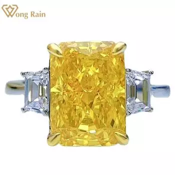 Wong Rain 100% стерлинговое серебро 925 пробы 11*8 мм дробленый лед AAAAA цирконы драгоценный камень свадебное обручальное кольцо ювелирные изделия Рождественский подарок