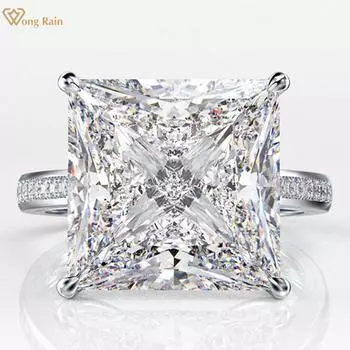 Wong Rain, 100% стерлинговое серебро 925 пробы, 12*12 мм, цирконы AAAAA, драгоценный камень, обручальные обручальные кольца для пар, ювелирные изделия, размер кольца 5-9