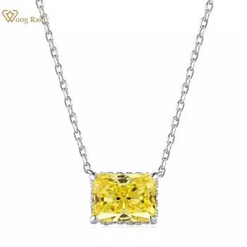 Wong Rain, 100% стерлинговое серебро 925 пробы, измельченный лед, 6*8 мм, AAAAA, цирконы, драгоценный камень, кулон, ожерелье, изысканные ювелирные изделия для женщин