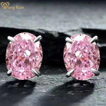 Wong Rain, 100% стерлинговое серебро 925 пробы, измельченный лед, цирконы AAAAA, драгоценный камень, серьги-гвоздики для свадебной вечеринки, ювелирные изделия, подарок