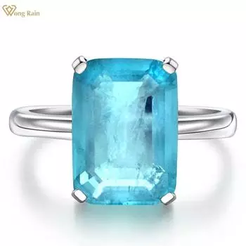 Wong Rain, 100% стерлинговое серебро 925 пробы, AAAAA, цирконы, драгоценный камень, свадебная вечеринка, кольцо для женщин, ювелирные изделия, рождественские подарки