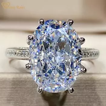 Wong Rain, 100% стерлинговое серебро 925 пробы, измельченный лед, цирконы AAAAA, драгоценный камень, свадебные обручальные женские кольца, ювелирные изделия, подарки