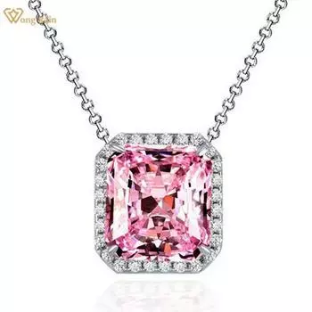 Wong Rain, 100% стерлинговое серебро 925 пробы, ледяная дробленая огранка, 10*11 мм, AAAAA, цирконы, драгоценный камень, подвеска для свадебной вечеринки, ожерелье, ювелирные изделия