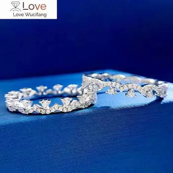 Wong Rain 100% стерлингового серебра 925 пробы, созданный муассанит драгоценный камень обручальное кольцо для женщин ювелирные изделия размер кольца 5-9 оптовая продажа 7 белый