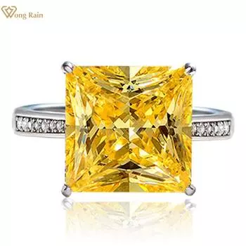Wong Rain 100% стерлингового серебра 925 пробы принцесса огранки AAAAA цирконы драгоценный камень свадебные обручальные ювелирные изделия женские кольца