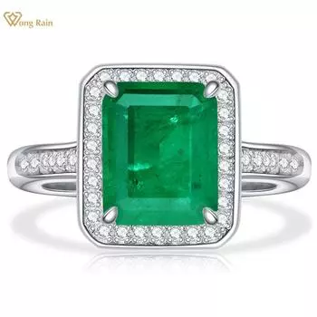 Wong Rain 925 пробы из стерлингового серебра с цирконами и драгоценными камнями, свадебное обручальное кольцо, ювелирные украшения