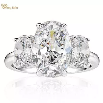 Wong Rain 925 пробы серебро цирконы драгоценный камень свадебное обручальное кольцо ювелирные изделия оптом