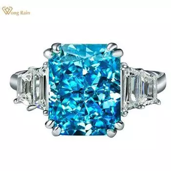 Wong Rain 925 стерлингового серебра Цирконы Драгоценный камень Обручальное кольцо Женщины Изысканные ювелирные изделия
