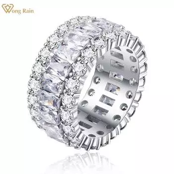 Wong Rain Classic 100% стерлинговое серебро 925 пробы AAAAA цирконы драгоценный камень свадебное обручальное роскошное кольцо для пары ювелирные изделия