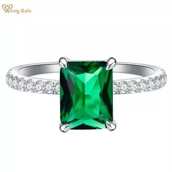 Wong Rain Classic Vintage 100% стерлинговое серебро 925 пробы 9*7 мм AAAAA цирконы с драгоценными камнями кольцо для женщин ювелирные изделия обручальное кольцо подарок