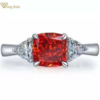 Wong Rain Fashion 100% Стерлинговое Серебро 925 Пробы Измельченный Лед AAAAA Цирконы Драгоценный Камень Свадебное Обручальное Кольцо Для Женщин Изящные Ювелирные Изделия