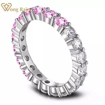 Wong Rain Fashion, 100% стерлинговое серебро 925 пробы, цирконы, драгоценный камень, романтическое обручальное кольцо для женщин, ювелирные изделия