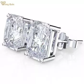 Wong Rain Fashion, 100% стерлинговое серебро 925 пробы, 5*7 мм, AAAAA, цирконы, драгоценный камень, серьги-гвоздики для свадебной вечеринки, женские ювелирные изделия