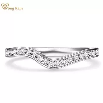 Wong Rain Fashion 100% стерлингового серебра 925 пробы круглой огранки AAAAA с цирконами и драгоценными камнями для женщин, ювелирные изделия, обручальное кольцо