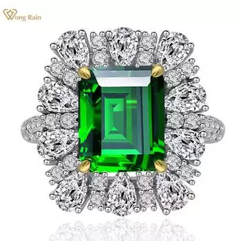 Wong Rain из стерлингового серебра 925 пробы с цирконом и бриллиантами, свадебное обручальное кольцо, ювелирные изделия