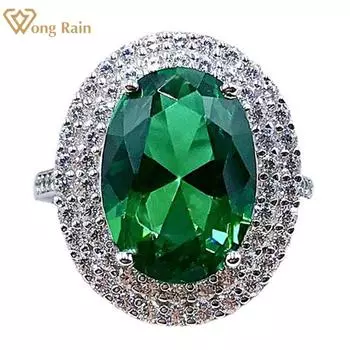 Wong Rain Элегантное винтажное кольцо из стерлингового серебра 925 пробы овальной формы 10*14 мм AAAAA с цирконами и драгоценными камнями, созданное с муассанитом, юбилейное кольцо, ювелирные изделия
