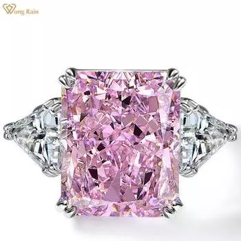 Wong Rain Luxury 925 стерлингового серебра 13 * 16 MM AAAAA Цирконы Драгоценный камень Обручальное кольцо для женщин Ювелирные изделия Подарки