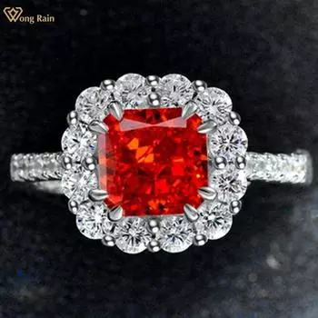 Wong Rain Luxury 925 стерлингового серебра лед дробленая огранка AAAAA цирконы драгоценный камень свадебная помолвка регулируемое кольцо для женщин ювелирные изделия