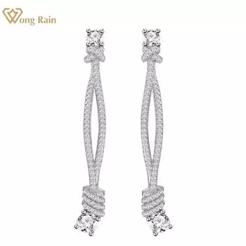 Wong Rain модные женские висячие серьги из 100% стерлингового серебра 925 пробы AAAAA с цирконами, индивидуальные женские серьги, ювелирные изделия, подарки