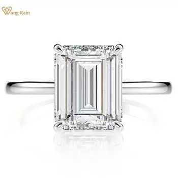 Wong Rain Обручальное кольцо из стерлингового серебра 925 пробы с цирконом, ювелирные изделия