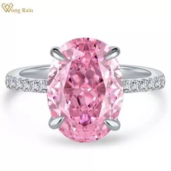Wong Rain Romantic100% 925 стерлингового серебра овальной огранки AAAAA цирконы драгоценный камень обручальное кольцо для женщин свадьба ювелирные изделия