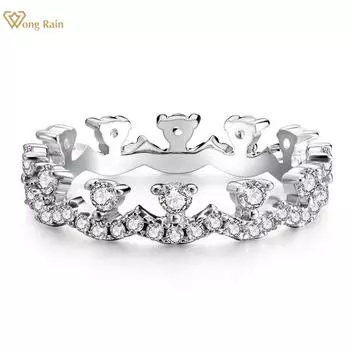 Wong Rain романтическое кольцо из стерлингового серебра 925 пробы AAAAA с цирконами, драгоценный камень для свадебной вечеринки, ювелирные изделия Bordure En Dentelle, кольцо для женщин