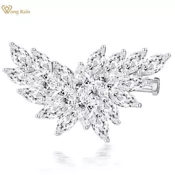 Wong Rain Роскошная брошь из 100% стерлингового серебра 925 пробы AAAAA с цирконами и драгоценными камнями, броши на свадьбу, изящные ювелирные изделия для женщин