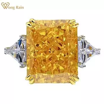 Wong Rain Роскошное кольцо из стерлингового серебра 925 пробы с измельченным льдом 30 CT AAAAA цирконы драгоценный камень обручальное ювелирное кольцо для женщин подарки