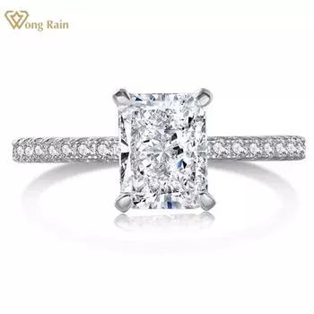 Wong Rain Роскошное кольцо из стерлингового серебра 925 пробы с измельченным льдом 6*8 мм AAAAA цирконы драгоценный камень свадебное обручальное ювелирное кольцо для женщин
