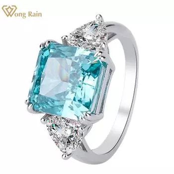 Wong Rain Роскошное обручальное кольцо из стерлингового серебра 925 пробы сияющей огранки 5CT AAAAA с цирконами и драгоценными камнями для женщин, ювелирные изделия, подарок подруге