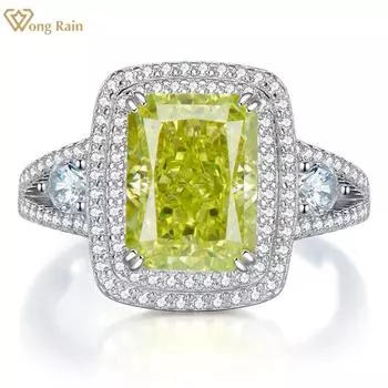 Wong Rain Роскошное обручальное кольцо из стерлингового серебра 925 пробы с измельченным льдом 8*12 мм AAAAA с цирконами и драгоценными камнями, ювелирные изделия, подарки