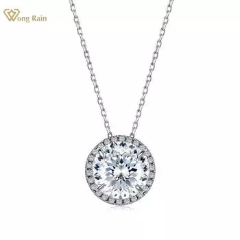 Wong Rain Роскошное ожерелье из стерлингового серебра 925 пробы с цветочной огранкой 11 мм AAAAA цирконы и драгоценные камни ожерелье для женщин свадебные изящные ювелирные изделия в подарок