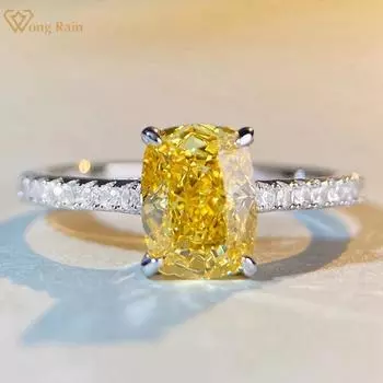Wong Rain Роскошное твердое серебро 925 пробы с дробленым льдом AAAAA цирконы драгоценный камень свадебное обручальное ювелирное кольцо для женщин