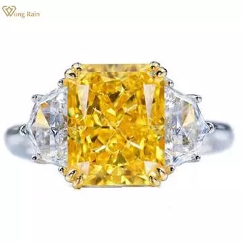 Wong Rain Роскошные 100% стерлингового серебра 925 пробы с дробленым льдом 4 карата AAAAA с цирконами, драгоценные камни, свадебные обручальные кольца, ювелирные изделия