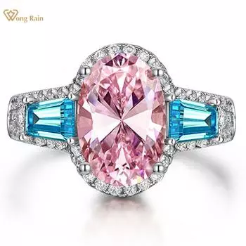 Wong Rain Роскошные стерлингового серебра 925 пробы с цирконами и драгоценными камнями, обручальные кольца, ювелирные изделия, оптовая продажа