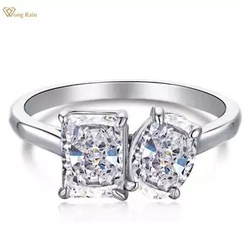Wong Rain Solid из стерлингового серебра 925 пробы с дробленым льдом AAAAA цирконы драгоценный камень модное кольцо свадебное обручальное ювелирное украшение для женщин