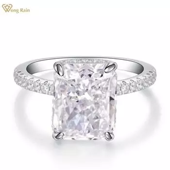Wong Rain Solid из стерлингового серебра 925 пробы с дробленым льдом 4CT AAAAA с цирконами и драгоценными камнями, обручальное кольцо для женщин, подарки, ювелирные изделия