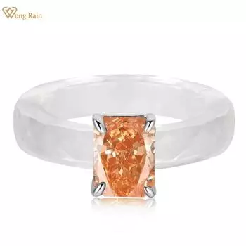 Wong Rain, стерлинговое серебро 925 пробы, измельченный лед, 6*8 мм, AAAAA, цирконы, драгоценный камень, свадебное обручальное ювелирное кольцо, модное кольцо для женщин