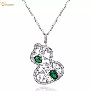 Wong Rain Винтаж 100% стерлинговое серебро 925 пробы AAAAA цирконы драгоценный камень вечерние подвеска в виде тыквы ожерелье ювелирные изделия подарок на день рождения