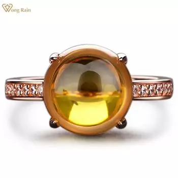 Wong Rain Винтаж 100% стерлингового серебра 925 пробы круглой огранки 10*10 мм AAAAA цирконы драгоценный камень обручальные кольца ювелирные изделия