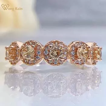 Wong Rain Винтаж 100% стерлингового серебра 925 пробы AAAAA цирконы драгоценный камень обручальное кольцо для женщин ювелирные изделия подарок подруге