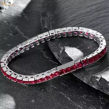 Wong Rain Винтаж 100% стерлингового серебра 925 пробы AAAAA цирконы драгоценный камень женский браслет роскошные изящные ювелирные изделия подарок